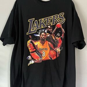 Vintage Y2K Kobe Bryant #8 & Shaq Lakers T-Shirt-Bootleg Style-Size XL